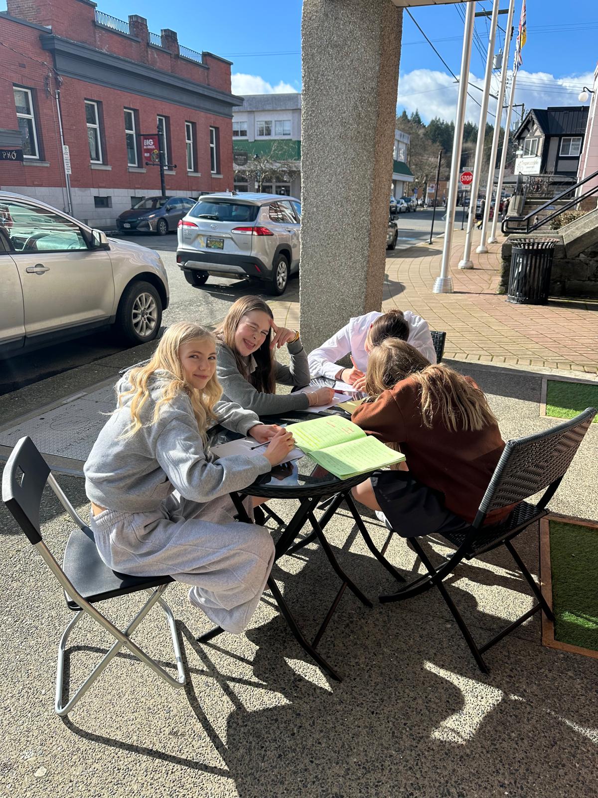 Students taking part in outdoor learning