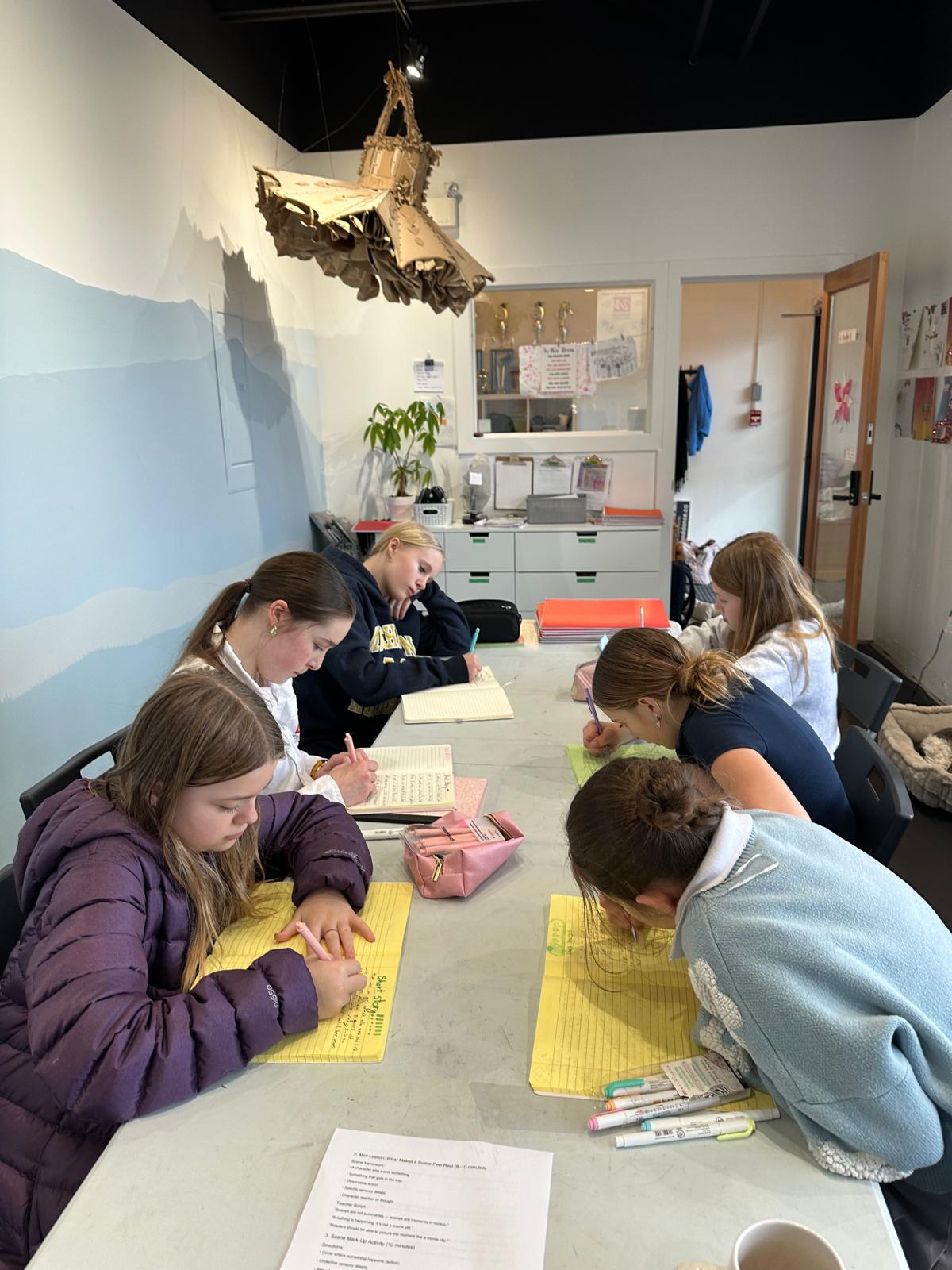 Students gathered for group learning